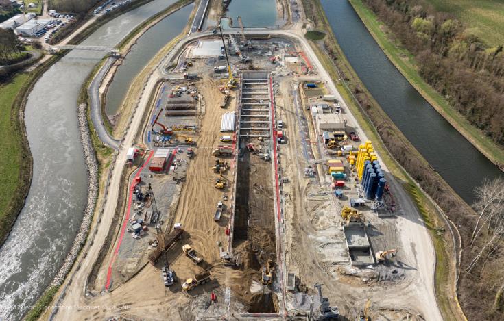 Chantier écluse Montmacq