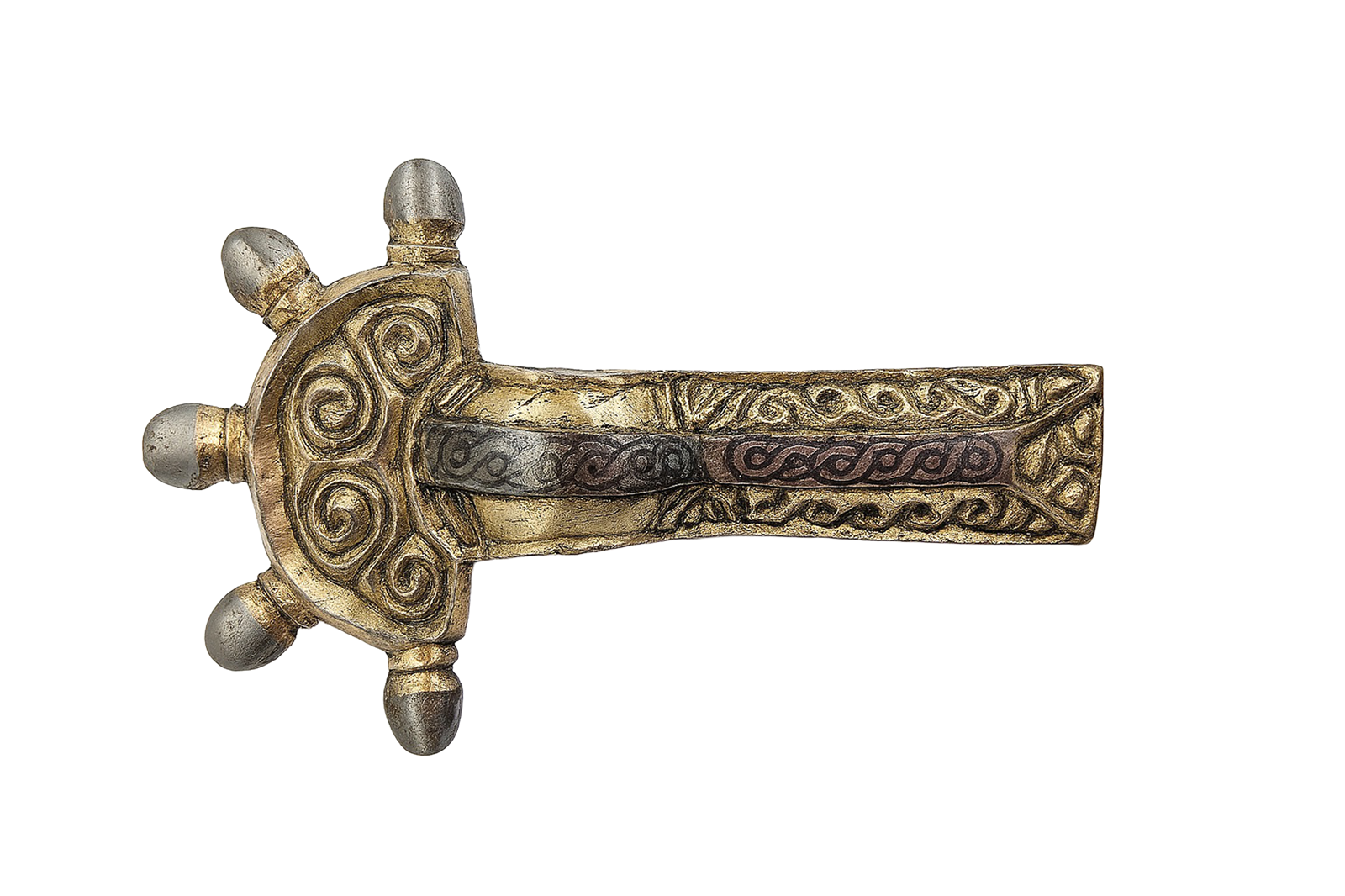 Fibule ansée digitée niellée, nécropole des Marmousets