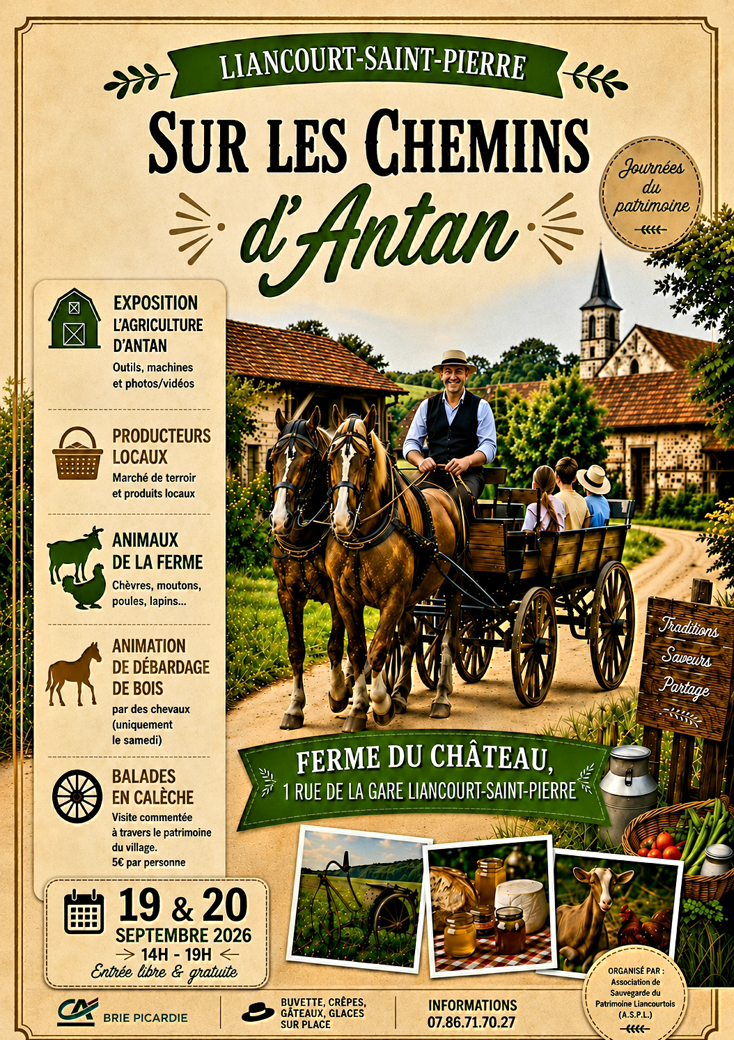 Affiche sur les chemins d'antan
