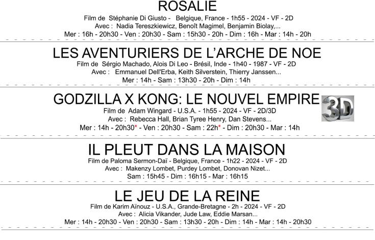 Programme Cinéma Le Domino