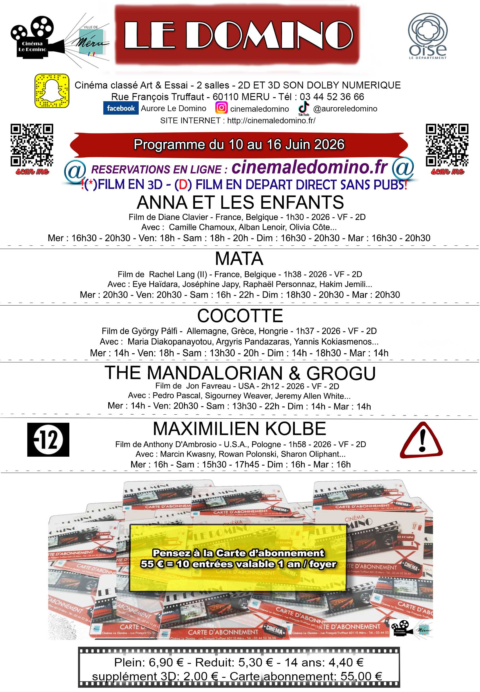 Programme Cinéma Le Domino