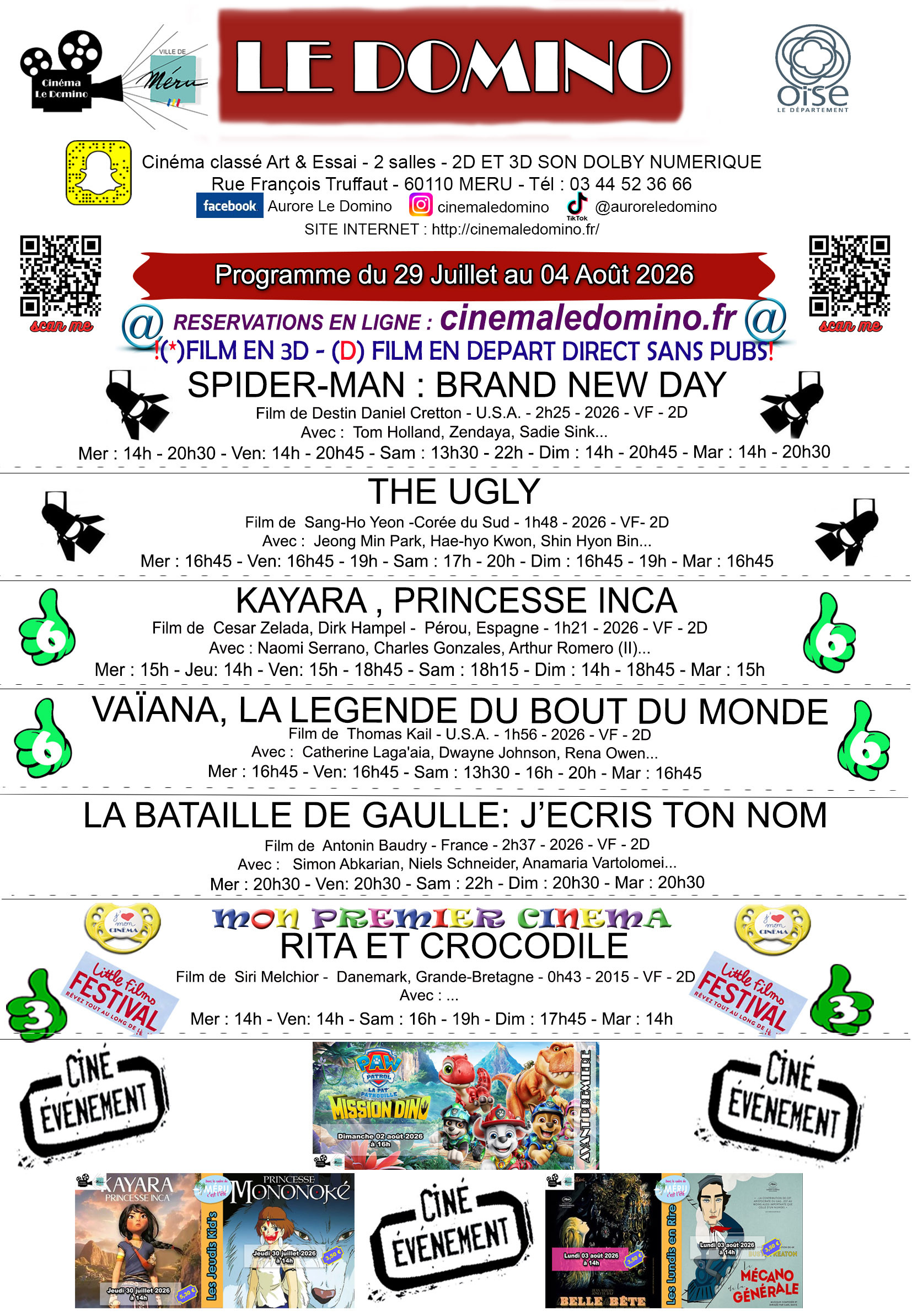 Programme Cinéma Le Domino