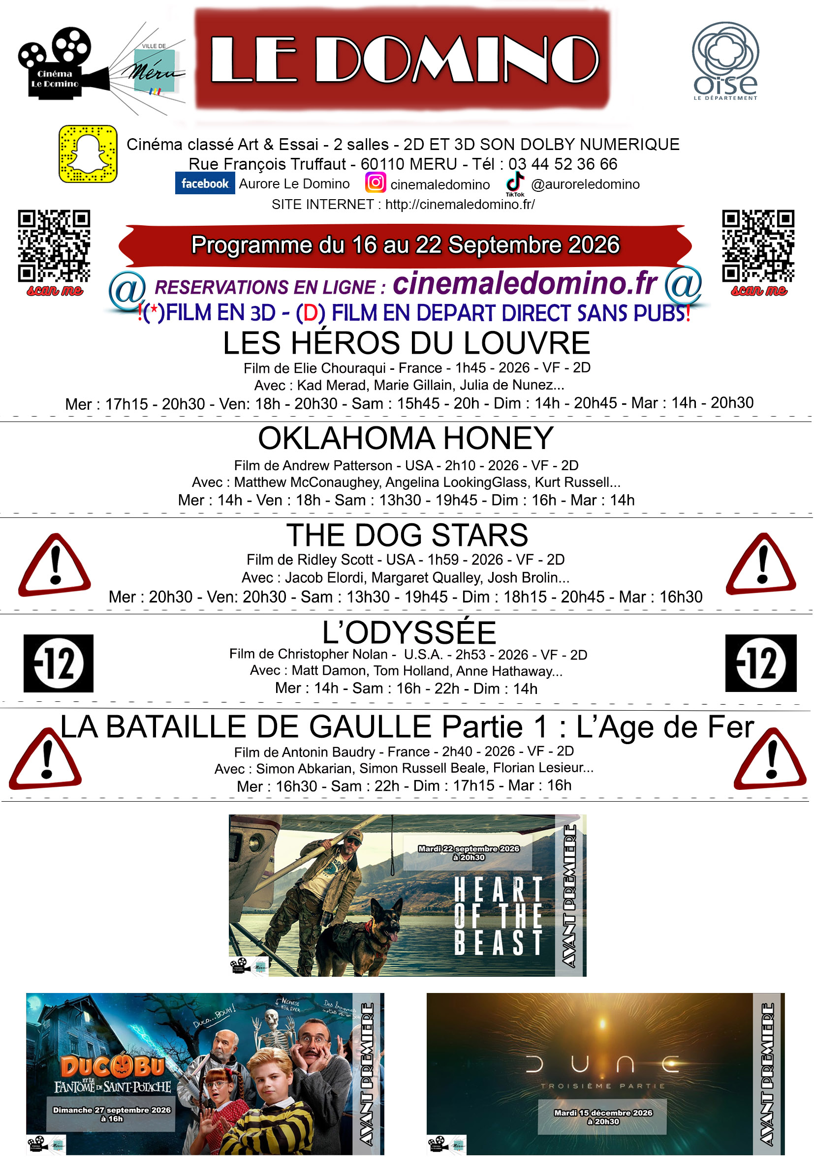 Programme Cinéma Le Domino