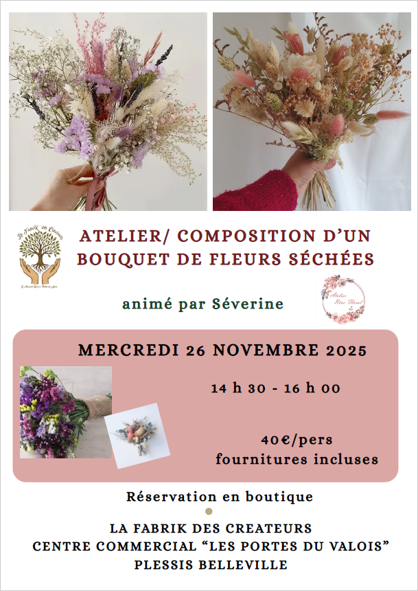 Atelier fleurs séchées 26 nov