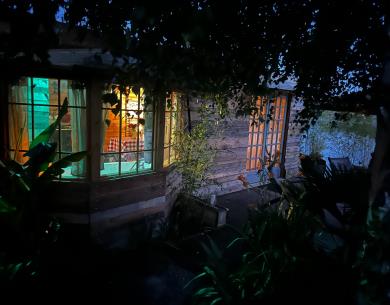 Terrasse au coucher du soleil