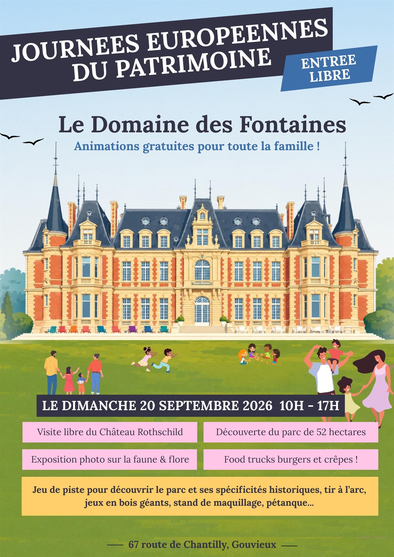 Journées Européennes du Patrimoine 2026 - Domaine des Fontaines à Gouvieux