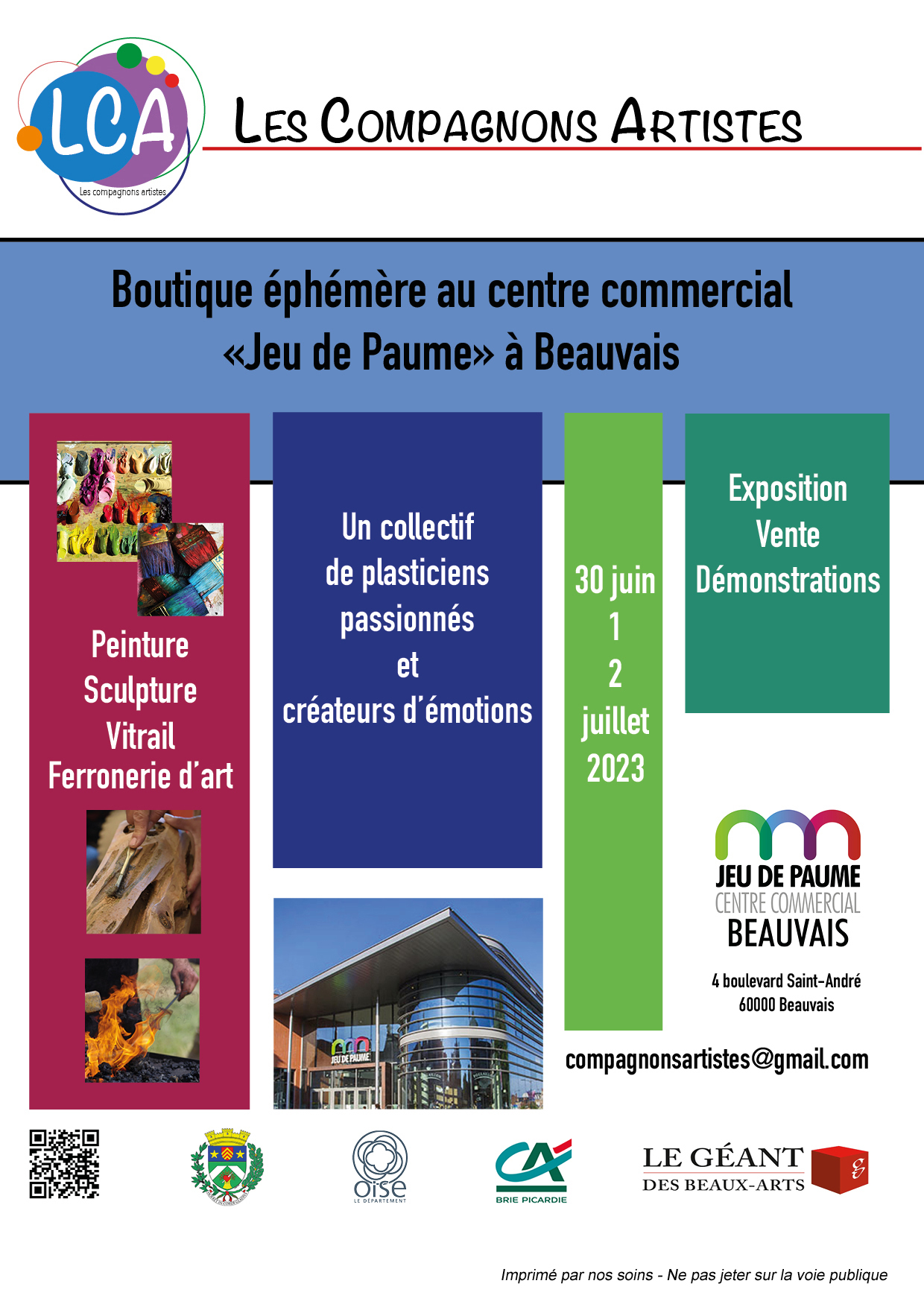 Boutique Ephémère Les Compagnons Artistes Jeu de Paume Beauvais