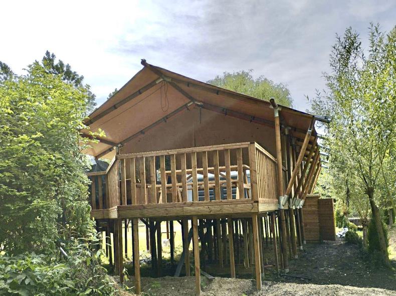 Tente Safari XXL 7 pers sur pilotis