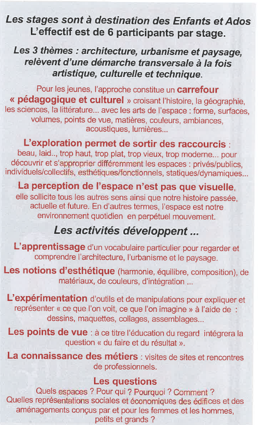 Stage archi - vacances avril - 2