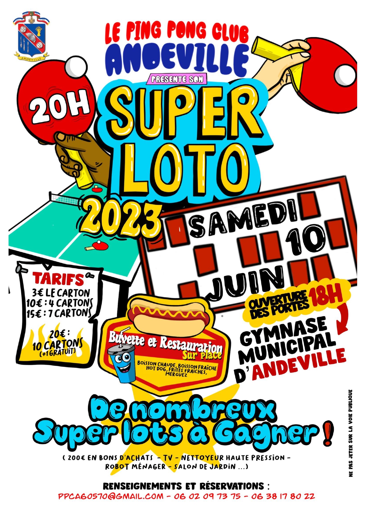 LOTO du Ping Pong Club D'Andeville