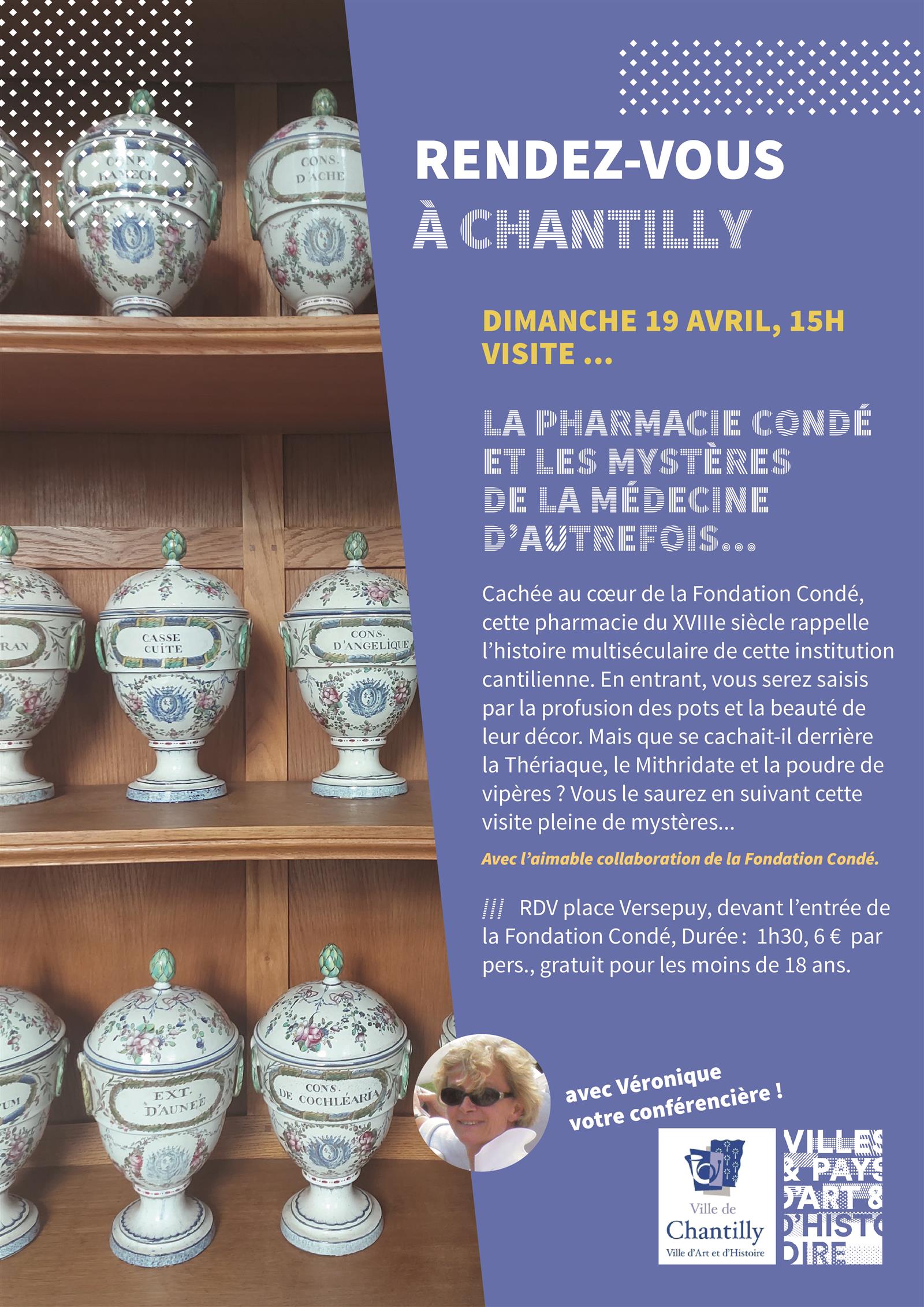 affiche visite VAH chantilly pharmacie condé 19 avril
