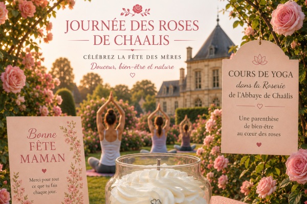 Yoga dans la roseraie de Chaalis